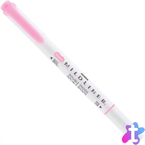 Szövegkiemelő, 1,0/3,5 mm, kétvégű, "Mildliner Fluorescent", rózsaszín