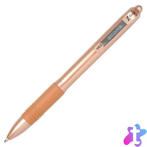 Golyóstoll, 0,27 mm, nyomógombos, "Z-Grip Smooth Rose Gold", kék