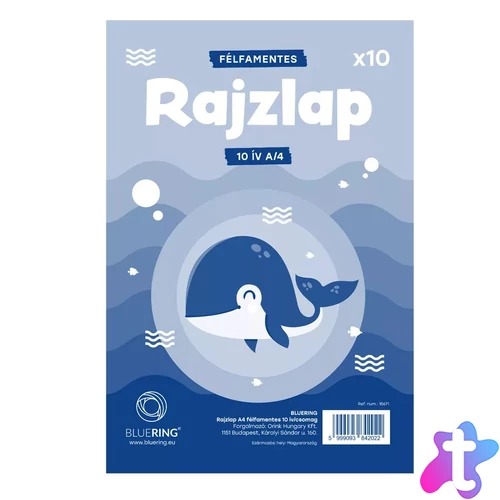 félfamentes rajzlap, A4, átlátszó fóliatasakban 10 ív