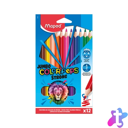 Jumbo Color`Peps Strong színes ceruza készlet, háromszögletű, 12 szín