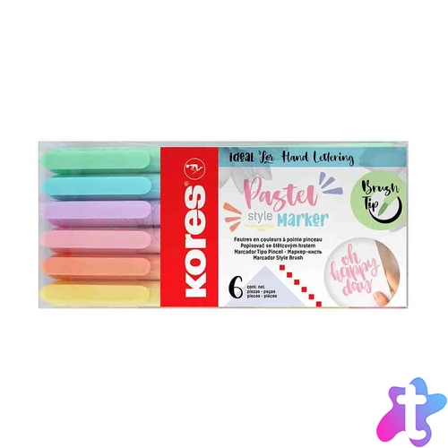 Pastel Style ecsetirón készlet, 6 pasztell szín