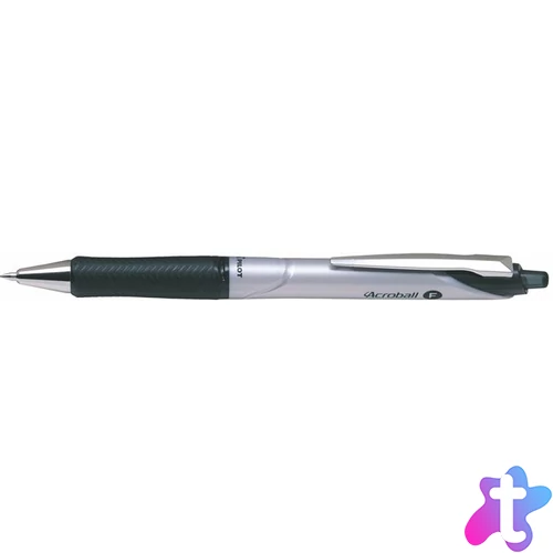 Golyóstoll, 0,25 mm, nyomógombos, fém klip, PILOT "Acroball", fekete