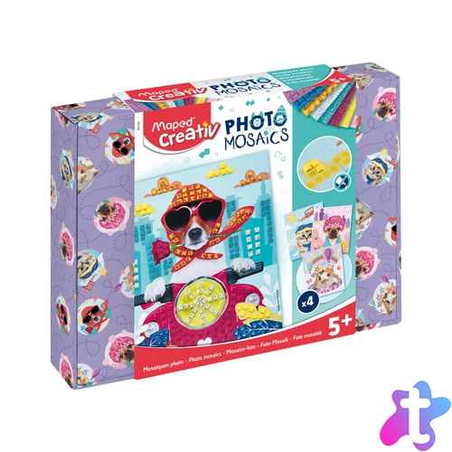 Mozaikos képkészítő készlet, MAPED CREATIV, "Cute Animals", aranyos állatok