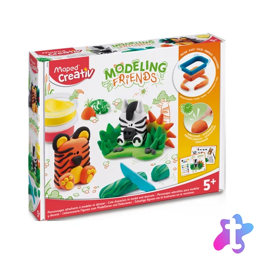 Modellező gyurma készlet, levegőre száradó, MAPED CREATIV, "Modeling Friends Wild", vadvilág