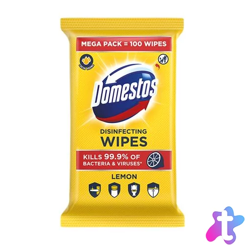 Nedves törlőkendő, 100 db, DOMESTOS "XXL citrus"