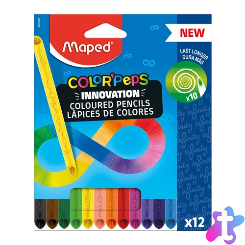 Color`Peps INFINITY színes ceruza készlet, háromszögletű, 12 szín