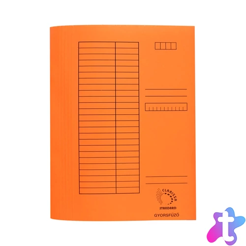 Clarissa gyorsfűző, A4, karton, narancs