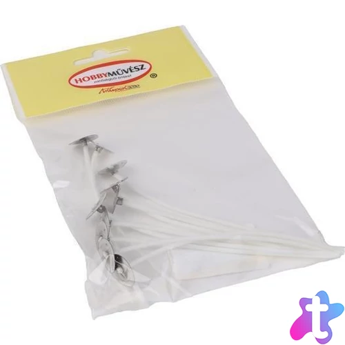 Kanóc gyertyához, talpas, 10 cm, 10 db