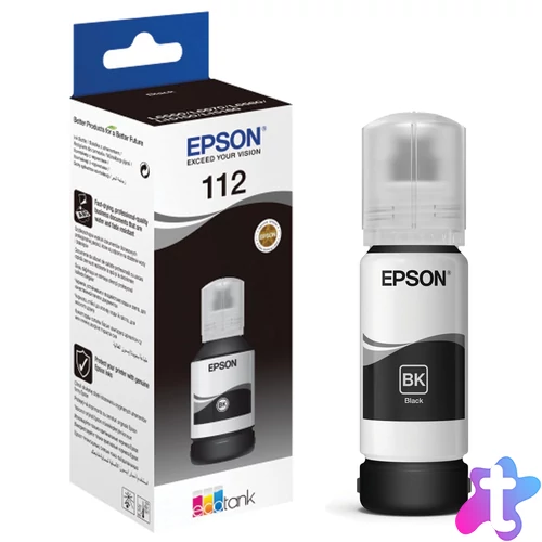 EPSON 112 EcoTank tintatartály, 127 ml, fekete