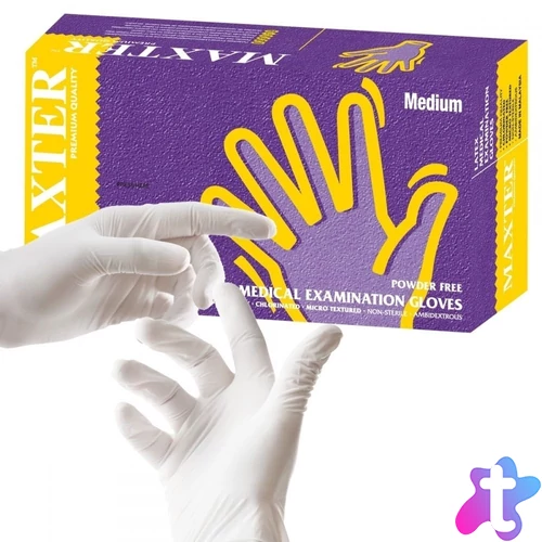 Maxter Gumikesztyű latex púdermentes XL 100 db/doboz Maxter