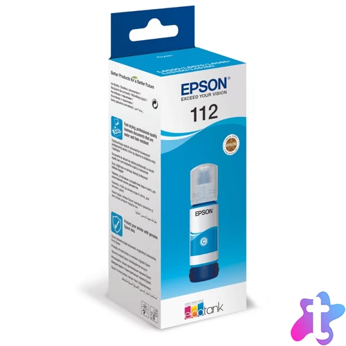 EPSON 112 EcoTank tintatartály, 70 ml, cián