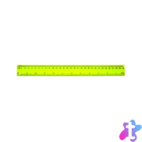 Vonalzó, 30cm, műanyag, sárga