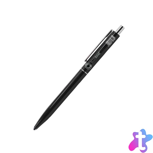 Golyóstoll 0,8mm, nyomógombos műanyag fekete test, Bluering® Z3, írásszín fekete