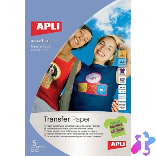 Fotópapír, A4, vasalható fólia színes pólókhoz, tintasugaras, 1 ív