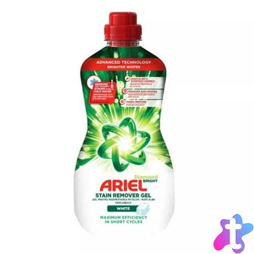 Folteltávolító gél, 950 ml, ARIEL "Diamond Bright", fehér ruhákhoz