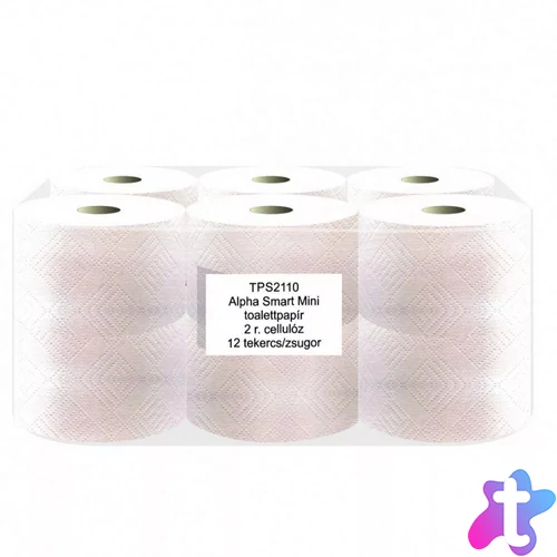 Toalettpapír 2 rétegű közületi átmérő: 14 cm 100 % cellulóz laponkénti adagolású 12 tekercs/karton hófehér
