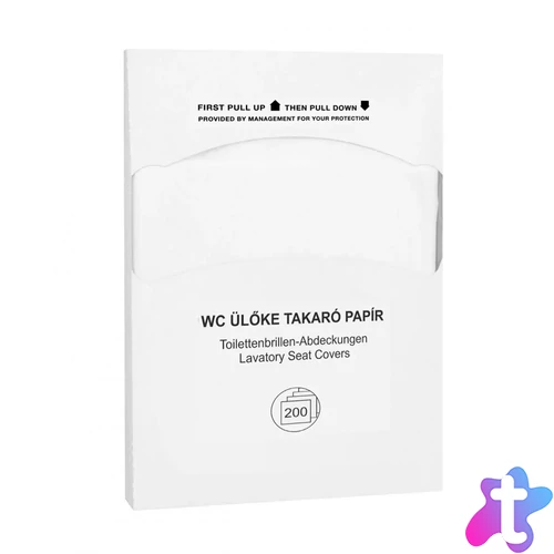 Toalettülőke takaró papír 200 lap/csomag 10 cs/karton Alpha fehér