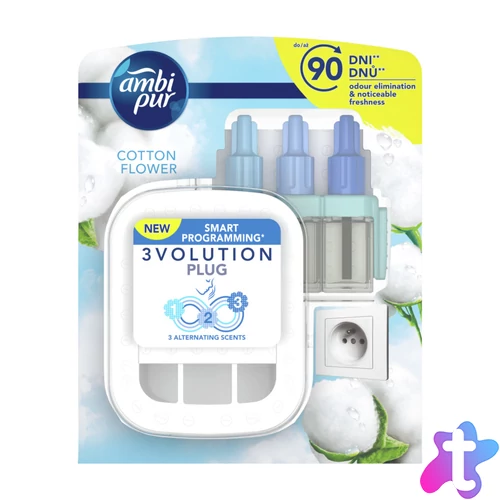 Légfrissítő elektromos kezdőcsomag 20 ml Ambi Pur 3 Volution Cotton Flower