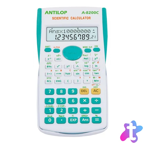 Számológép tudományos 240 funkciós türkiz kék Antilop A-8200C