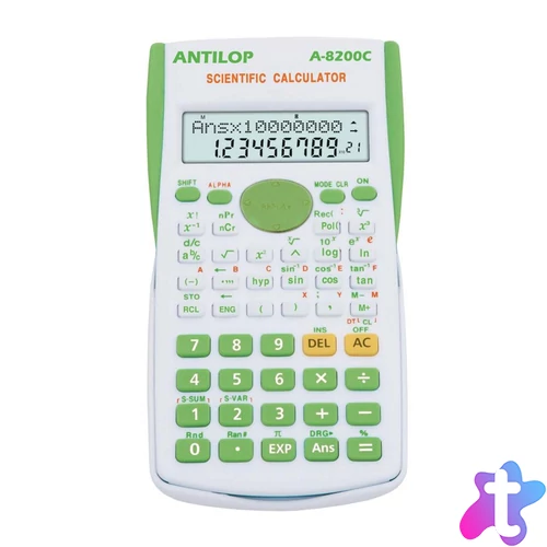 Számológép tudományos 240 funkciós zöld Antilop A-8200C