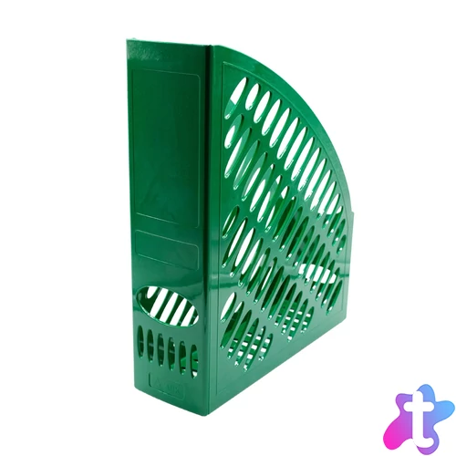 Iratpapucs 8cm, műanyag, 80x327x253mm, ARK zöld