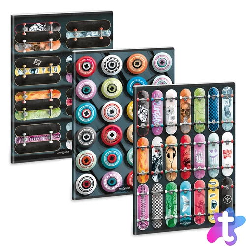 Füzet iskolai A4, 40lap, kockás Ars Una ROLLIN MANIA (5228) 22 10db/csomag