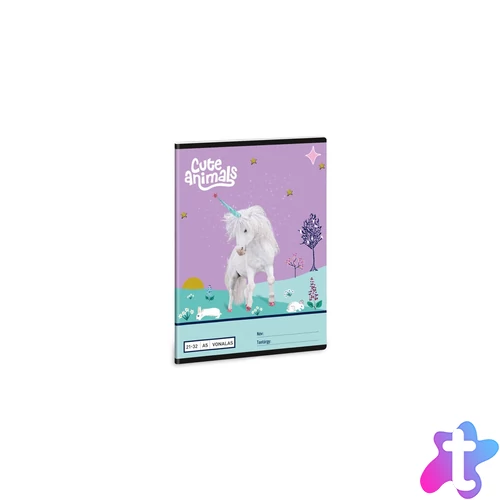 Füzet iskolai A5, 32lap, vonalas 21-32 4-8 osztályos UNICORN 10db/csomag