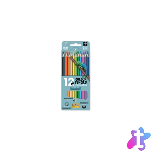 Színes ceruza készlet, háromszögletű , hegyezővel Ars Una 12 klf. szín,