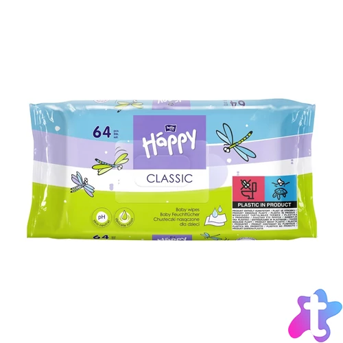 Nedves törlőkendő E-vitaminnal 64 lap/csomag Bella Happy Classic