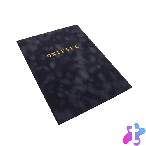 Oklevéltartó A4, prémium, arany nyomattal, Bluering® fekete