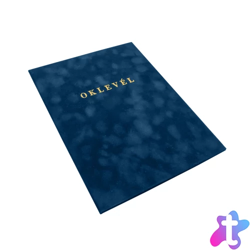 Oklevéltartó A4, prémium, arany nyomattal, Bluering® kék