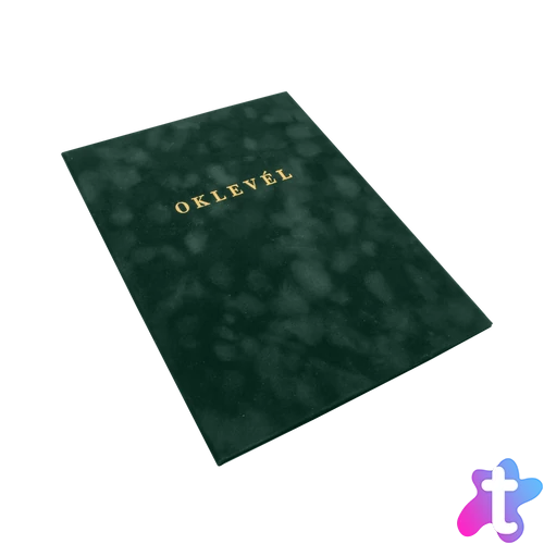 Oklevéltartó A4, prémium, arany nyomattal, Bluering® zöld