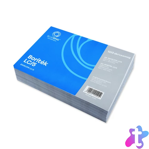 Boríték LC/5 szilikonos bélésnyomott 162×229mm Bluering® 100 db/csom fehér