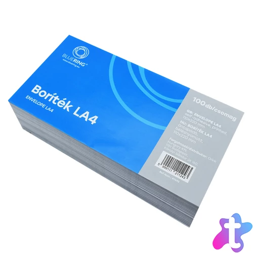 Boríték LA4 öntapadó bélésnyomott 110×220mm Bluering® 100 db/csom fehér