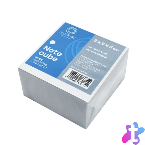 Kockatömb ragasztott 9x9x5cm. Bluering® fehér