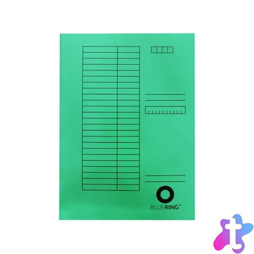 Iratgyűjtő, táblázatos pólyás dosszié A4, 230g. karton Bluering® zöld