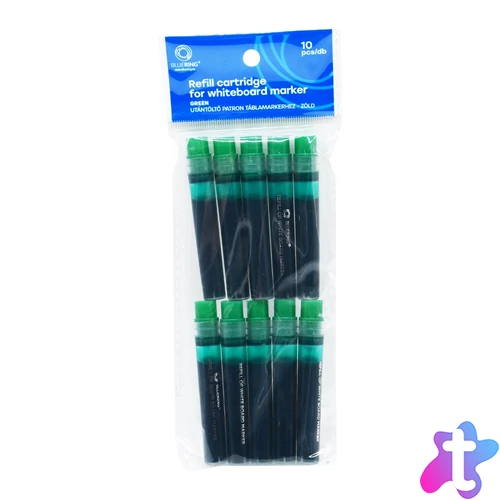 Utántöltő patron cserélhető betétes táblamarkerhez Bluering zöld