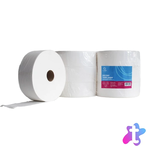 Toalettpapír 2 rétegű közületi átmérő: 27 cm 100% cellulóz 360 m/tek 6 tekercs/csomag erősített duda Bluering® hófehér