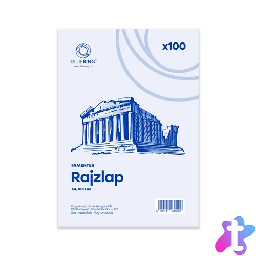 Rajzlap A4, famentes fóliázva Bluering® 100 ív/csomag,