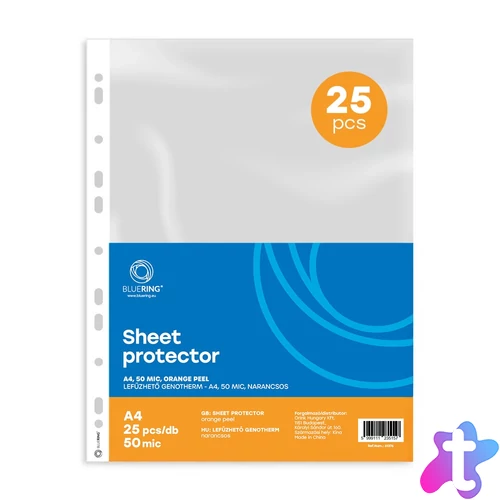 Genotherm lefűzhető, A4, 50 micron narancsos Bluering® 25 db/csomag, 4 csomag/karton kínáló