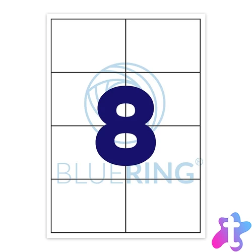 Etikett címke, 99,1x67,7mm, 100 lap, 8 címke/lap Bluering