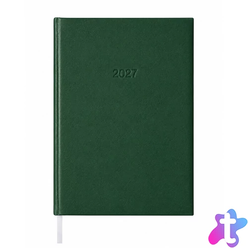 Határidőnapló agenda Standard B/5, napi fehér lapokkal zöld Bluering® 2027.