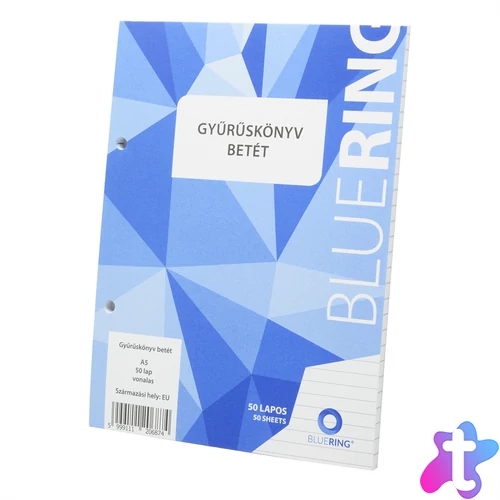 Gyűrűskönyv betét A5, 50lap Bluering® vonalas