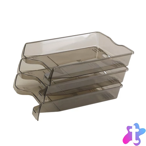 Irattálca műanyag 355, 355x255x60mm, Bluering®, füst