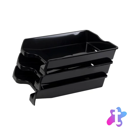 Irattálca műanyag 355, 355x255x60mm, Bluering® fekete