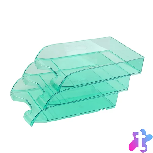 Irattálca műanyag 550 extra széles 345x270x67mm, Bluering®, áttetsző zöld