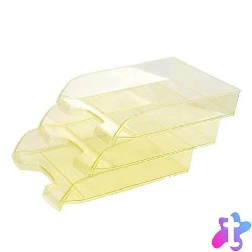 Irattálca műanyag 550 extra széles 345x270x67mm, Bluering®, áttetsző sárga