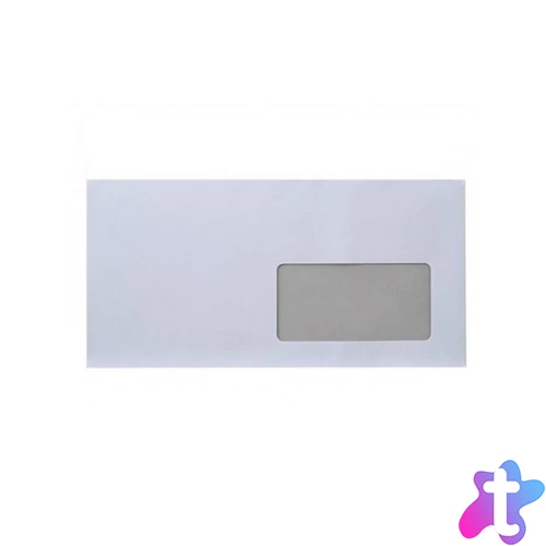 Boríték LC6/5 enyvezett bélésnyomott jobb ablakos 45x90mm 114x229mm J20A15 Bluering® fehér