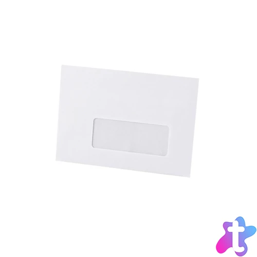 Boríték LC/6 szilikonos bélésnyomott jobb ablakos 35x90mm 114x162mm J28A20 Bluering® fehér