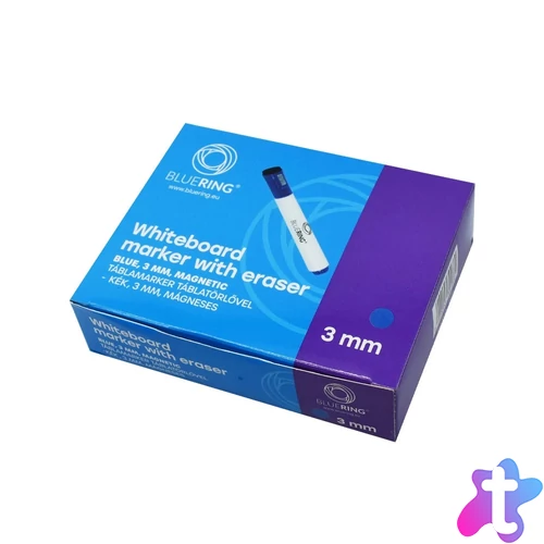 Táblamarker 3mm, mágneses, táblatörlővel multifunkciós Bluering® kék